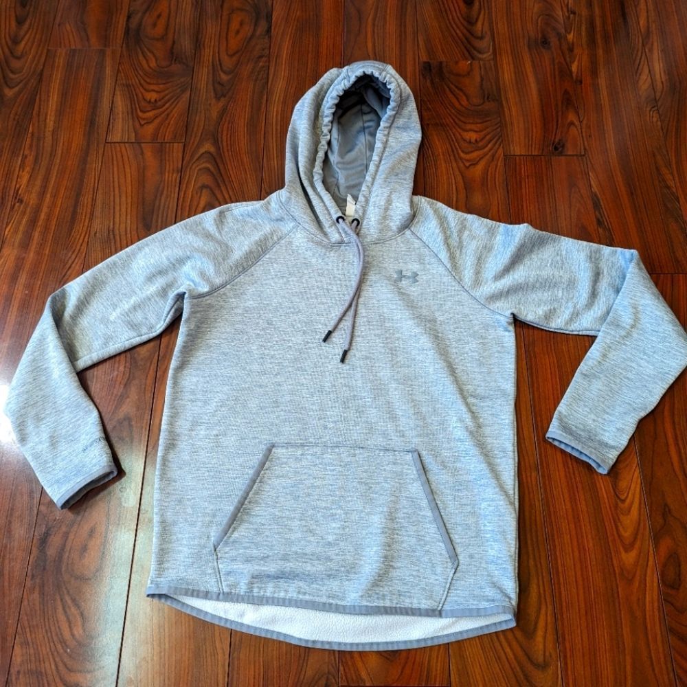 EUC Under Armour Cold Gear Storm Hooded Sweatshirt Women's Size Small Gray
